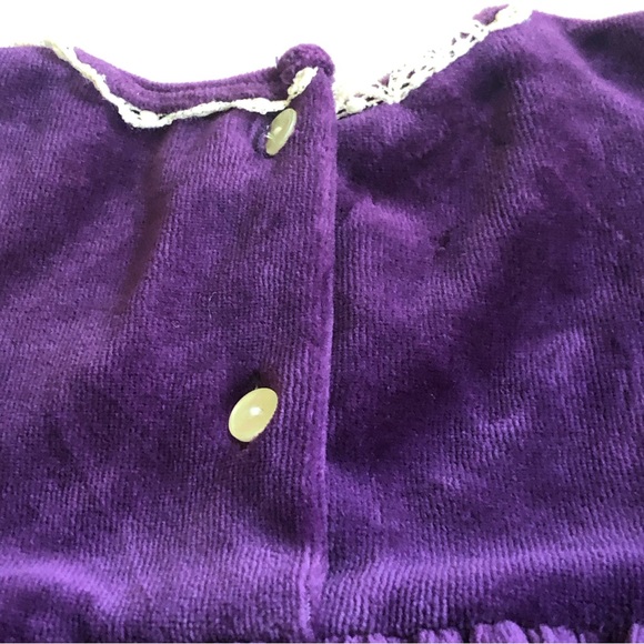 NWT Rebecca Raggs Original Royal Purple Velvet Lace Embroidered Dress Size 3T - Picture 9 of 13